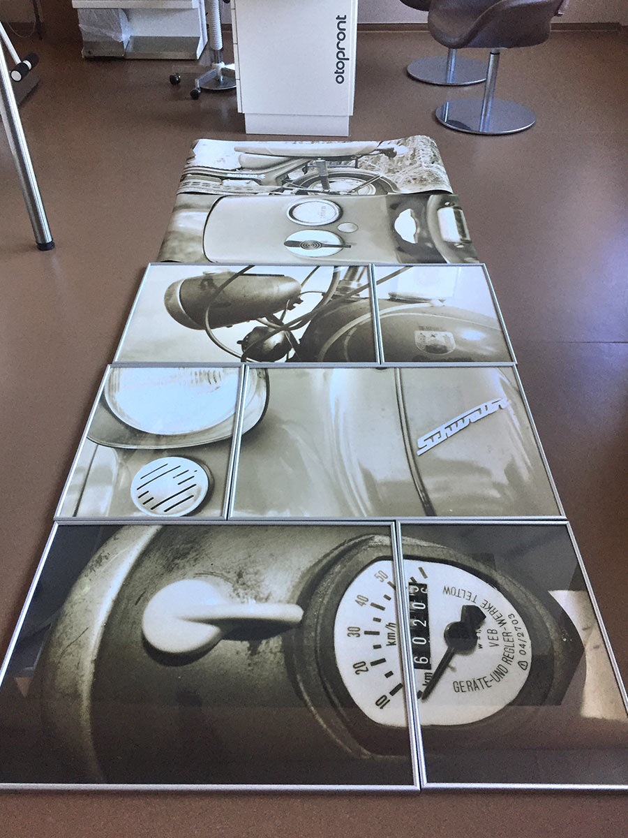 Malerei "Simson Schwalbe" von Stephan Hoehne in der HNO-Praxis Dr. Woltersdorf