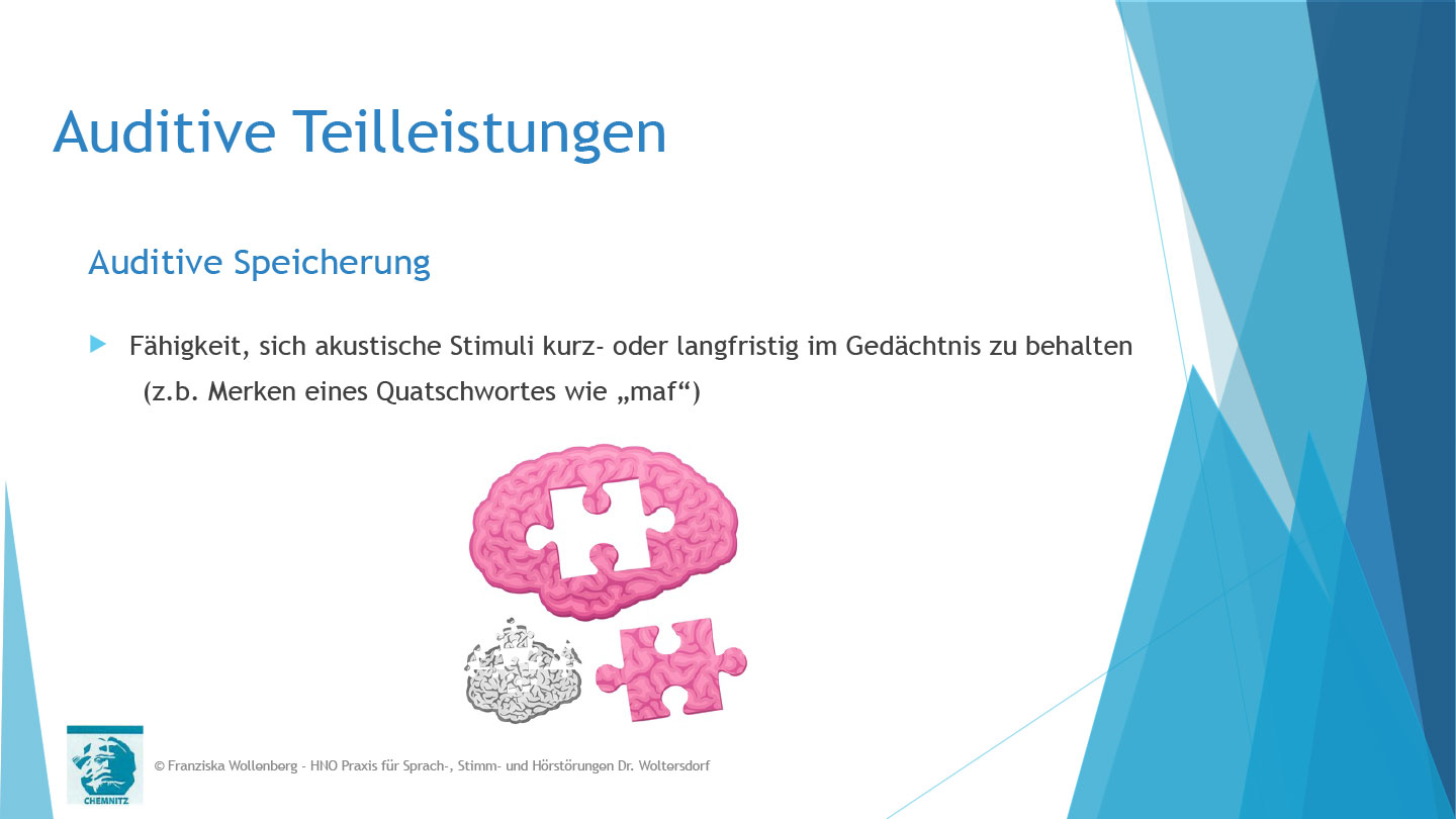 Das Hören . AVWS-Fachvortrag . Franziska Wollenberg