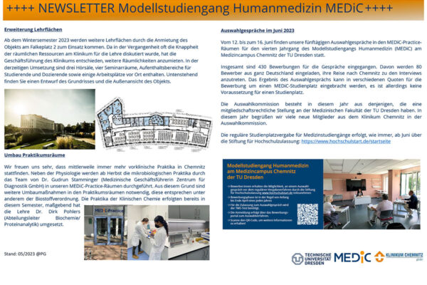 Neues vom Modellstudiengang Humanmedizin MEDiC
