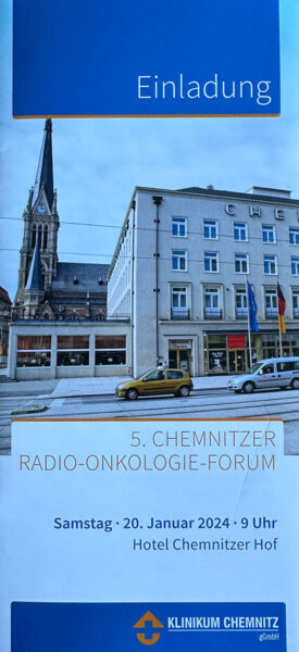 Einladung zum 5. Chemnitzer Radio-Onkologie-Forum (20.01.2024, Chemnitzer Hof)