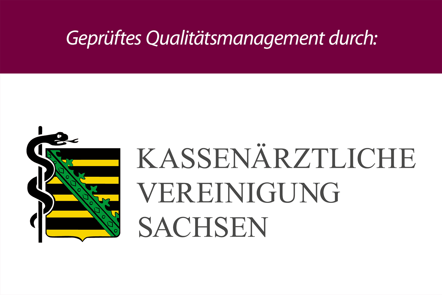 Geprüftes Qualitätsmagagment durch Kassenärztliche Vereinigung Sachsen (Logo)